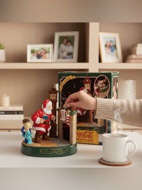 Coca Cola Santa Mechanical Bank 1994 3rd Series Vintage Holiday Collectible Box